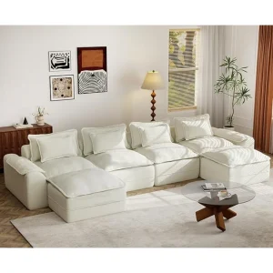 152" Cloud Modular Sectional – U-Shaped Couch with Ottomans