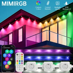 RGB Eaves Lights Permanent Outdoor LED Light String Strip, APP Smart