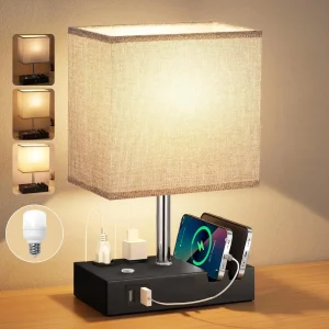 Nightstand Lamp with Charging ports