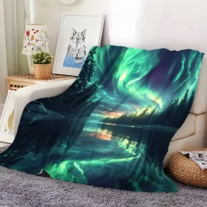 Aurora Borealis Flannel Blanket