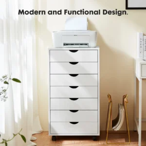 Modern Rolling 7-Drawer Storage Cabinet